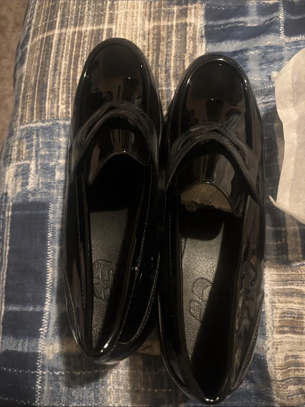 Black Patent Slip-On Women's Loafers